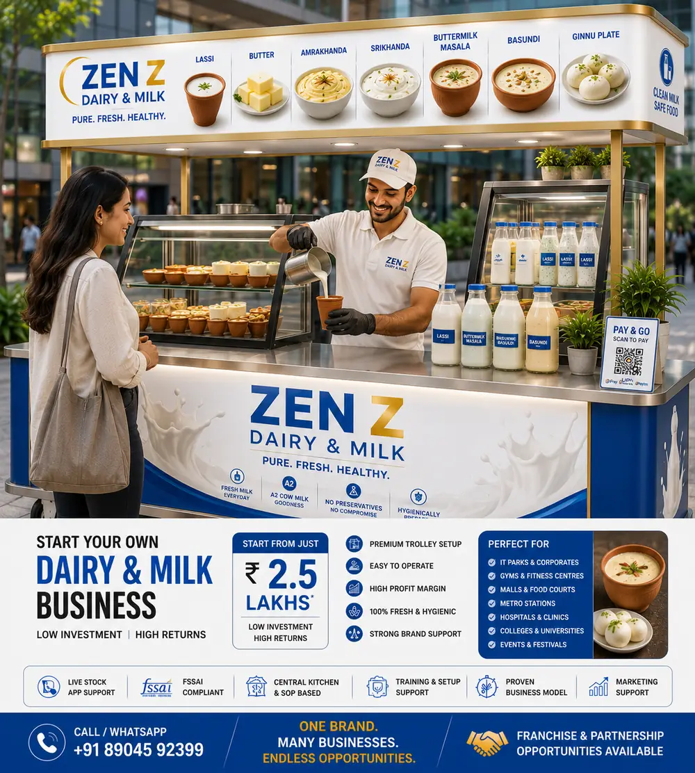 ZEN Z Dairy and Milk trolley business from ₹2.5 Lakhs