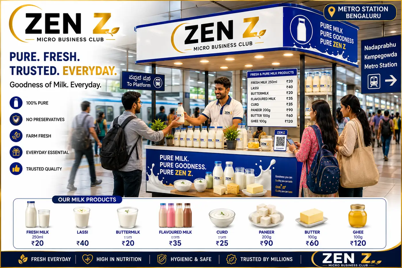 ZEN Z kiosk live at a Bengaluru metro station