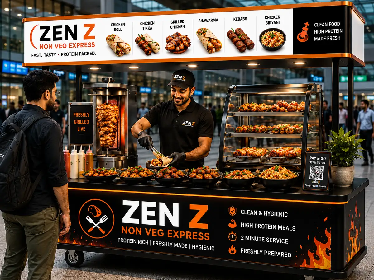 ZEN Z Non-Veg Express trolley with live grill